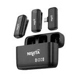 Micrófono corbatero inalámbrico doble 2.4Ghz con receptor USB C NISUTA - NSMICW3