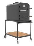 Horno Ñuke 60cm A Leña Con Carro 2 Parrillas Y Bandeja Acero