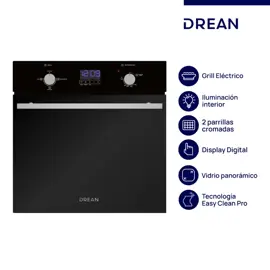 Horno A Gas Empotrable 60 Cm Negro Digital  Hgdr601c...
