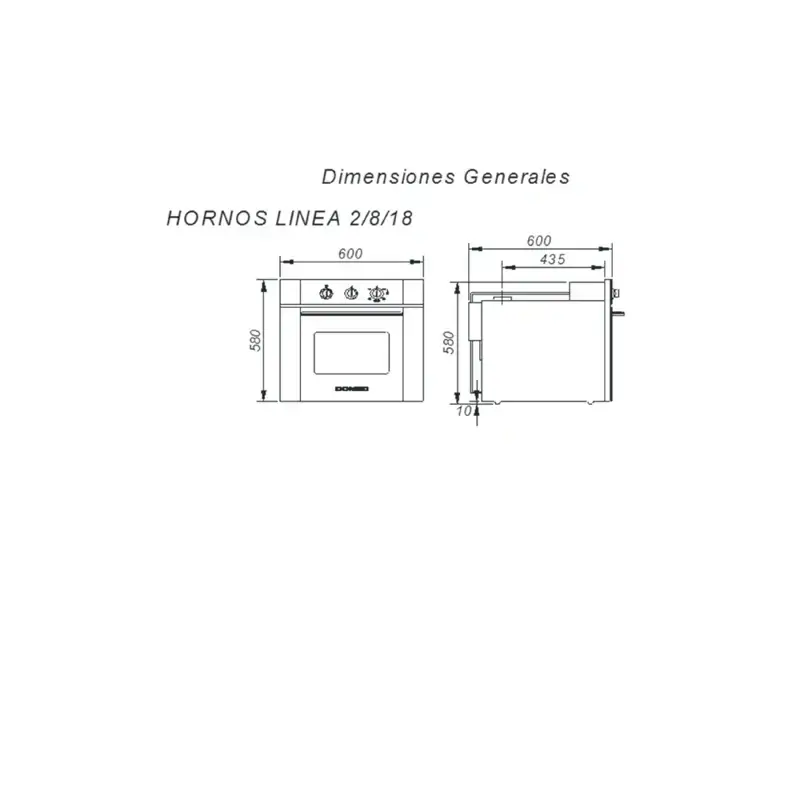 Horno Domec HN18, multigas, negro