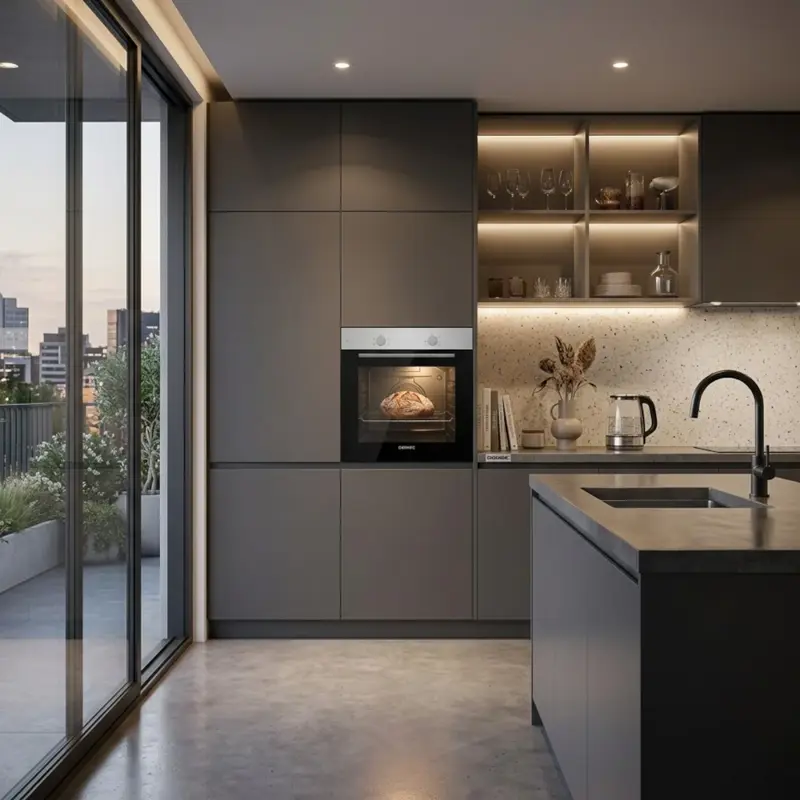 Horno eléctrico Domec Q 610, acero inoxidable
