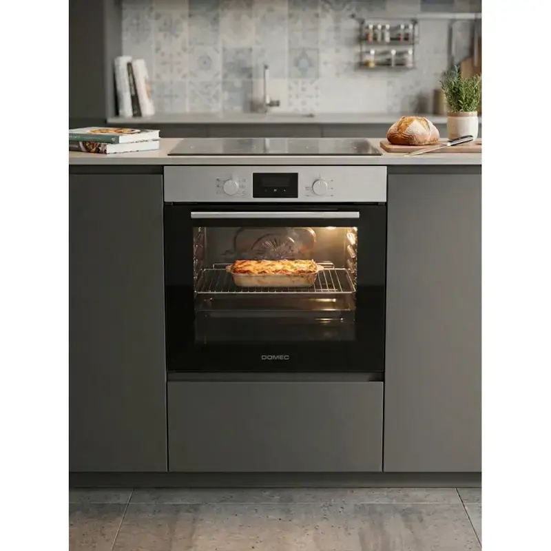Horno Domec Q610R, electrico, reloj digital , acero inoxidable