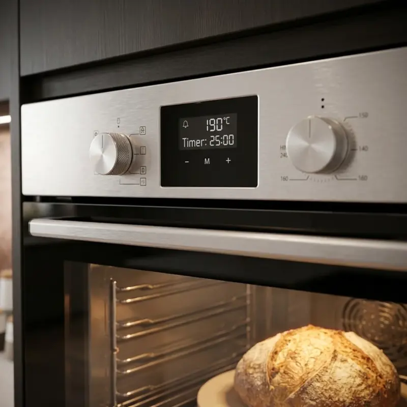Horno Domec Q610R, electrico, reloj digital, acero inoxidable