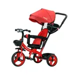 Triciclo Bebesit rojo 360° Joy 3 con luz y barra de empuje
