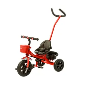 Triciclo Con Manija  Rojo Canasto