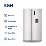 Heladera No Frost Inverter 534Lts Side By Side BRS540I2A c/dispenser Inox BGH 