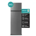 Heladera Con Freezer Cíclica Hisense Gris 240l RT1N240NED1