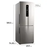 Heladera No Frost Inverter Electrolux Bottom Freezer IB55S 488L Plata