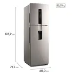 Heladera Electrolux Top Freezer No Frost 424L Plata IW46S