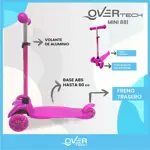Monopatin Overtech Mini-881 Con Luces Led Infantil Niños Reforzado Negro