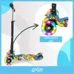 Monopatin Overtech Maxi-891 Plegable Niños 4 Ruedas Led Reforzado 80kg Negro/Naranja
