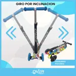 Monopatin Overtech Maxi-891 Plegable Niños 4 Ruedas Led Reforzado 80kg Negro/Naranja