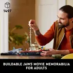 Juego de dioramas LEGO Ideas Jaws con barco orca y minifiguras