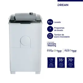 Lavarropas Semiautomático 8 Kg Blan...