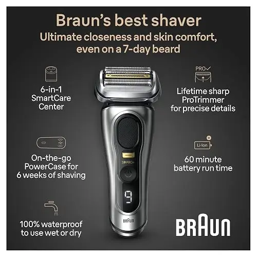 Braun Maquinilla De Afeitar Eléctrica Series 9 Pro+ 9577cc Plateado