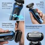 Afeitadora Eléctrica Braun Hombre Recargable Precision Azul