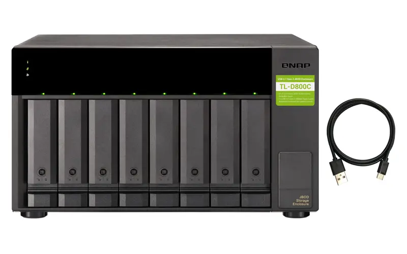 Gabinete de Almacenamiento QNAP TL D800C de 8 Bahías USB 3.2 Tipo C