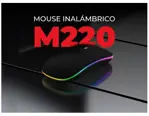Mouse Carrello M220 Ratón Inalámbrico Recargable Pro Óptico Led Rgb