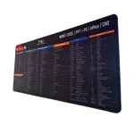 Mouse Pad Xl 90 X 40cm Atajos Español Word Excel Office Cad Negro Atajos
