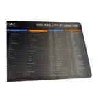 Mouse Pad Xl 90 X 40cm Atajos Español Word Excel Office Cad Negro Atajos