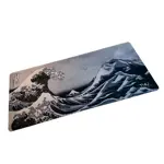  Mouse Pad Gamer Xxl Gran Ola Kanagawa Tecno4u 90x40cm Blanco / Negro / Azul Gran Ola De Kanagawa