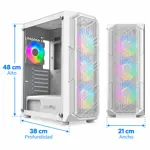 Gabinete Level Up Gamer Hercules Atx Vidrio Templado X4 Fan