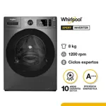 Lavarropas Inverter CF 8Kg WNQ80BSDNA 1200Rpm E/A Gris WHIRLPOOL