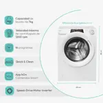 Lavarropas Candy Inverter Smart Carga frontal 7Kg RO1274DWMT/1-12
