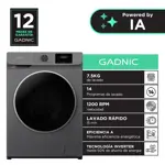 Lavarropas Automatico Gadnic 7.5 Kg Carga Frontal 14 Programas Inverter 1200 RPM Gris Oscuro