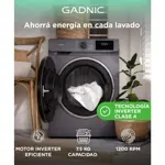 Lavarropas Automatico Gadnic 7.5 Kg Carga Frontal 14 Programas Inverter 1200 RPM Gris Oscuro