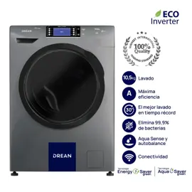 Lavarropas Ecoinverter 10,5 Kg 1200...