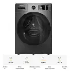 Lavarropas Whirlpool Wnq90as Frontal 9kg Inverter Titanium Color Gris Oscuro