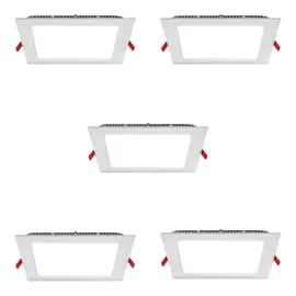 Kit X5 Panel Embutir Led Cuadrado 6...