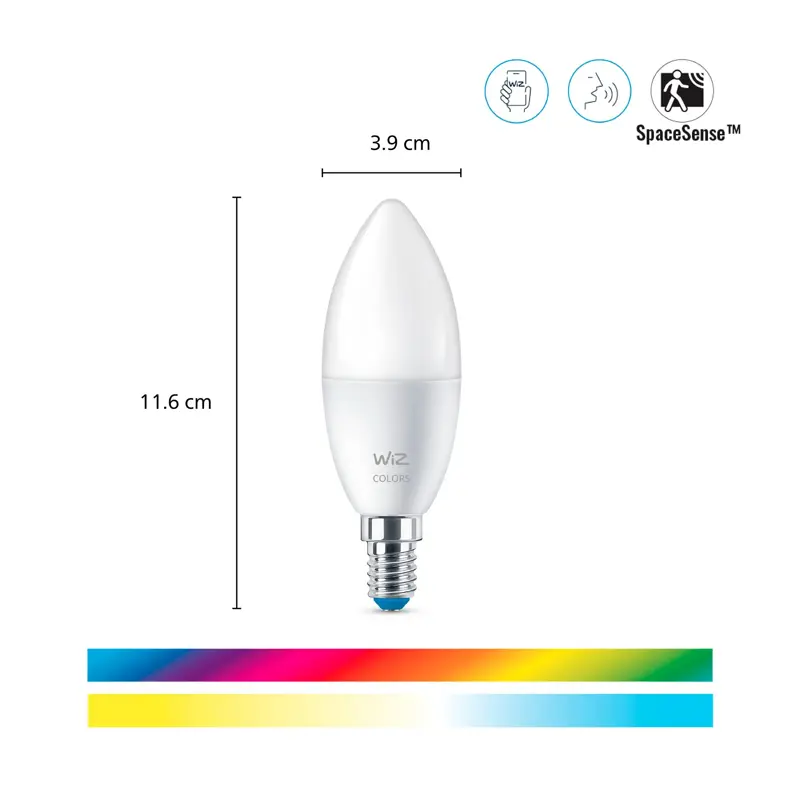 Wiz Lampara Led Vela Inteligente Wifi Rgb E14 Color X6 Un