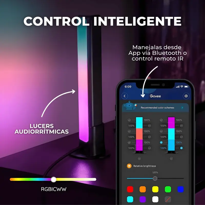 Luz Rgb Para Ambientación 32cm X 2 Torres Con Control Remoto