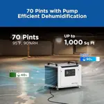 Deshumidificador Comercial De 70 Pintas Con Bomba, White