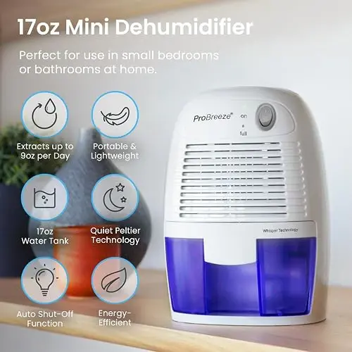 Deshumidificador Pro Breeze Eléctrico Mini 215 Pies Blanco