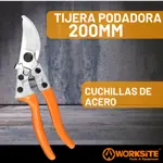 Tijera De Podar Manual Worksite Wt6002b Jardín 8 200mm