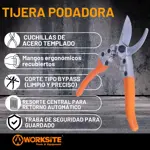 Tijera De Podar Manual Worksite Wt6002b Jardín 8 200mm