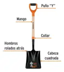 Pala Ancha Acero Carbono Puño Plástico T-2000 Truper 17161