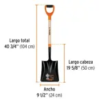 Pala Ancha Acero Carbono Puño Plástico T-2000 Truper 17161