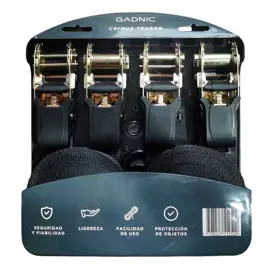 Cinta De Amarre Con Crique  4 Pzas 700Kg 5Mt 25Mm An...