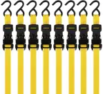 Correas de amarre con trinquete Stanley S1000 de 1 m x 3 m, paquete de 8