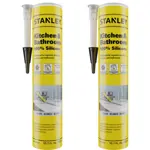 Sellador de silicona STANLEY para cocina y baño, 300 ml, 100% impermeable