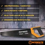 Sierra De Mano 350mm Worksite Serrucho Acero Templado