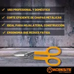 Tijera Hojalatero 250mm Worksite Corta Chapa Profesional