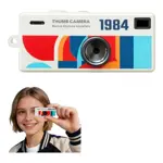 Mini Cámara Digital Llavero Retro Con Sd 16gb Blanco
