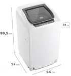 Lavarropas Fuzzy Fit 7kg 760 RPM - Acero Inox, Filtro Nano Cobre, Blanco