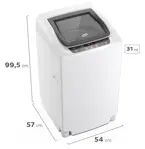 Lavarropas Fuzzy Fit 7kg 760 RPM - Acero Inox, Filtro Nano Cobre, Blanco