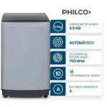 Lavarropas Philco 5.5 Kg Carga Superior Gris PHCS07B